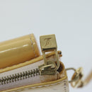 LOUIS VUITTON Monogram Vernis Motto Pouch Marshmallow Pink M91312 LV Auth 50129-17