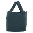 HERMES Picotin Rock 18 PM Hand Bag Taurillon Clemence Blue Green Auth 27689SM-13