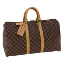 LOUIS VUITTON Damier Ebene Keepall 45 Boston Bag LV Auth 26495S-1