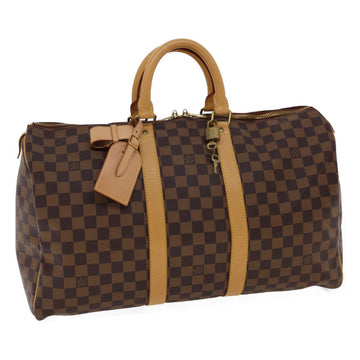 LOUIS VUITTON Damier Ebene Keepall 45 Boston Bag LV Auth 26495S