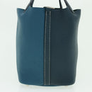 HERMES Picotin Rock 18 PM Hand Bag Taurillon Clemence Blue Green Auth 27689SM-4