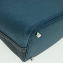 HERMES Picotin Rock 18 PM Hand Bag Taurillon Clemence Blue Green Auth 27689SM-16