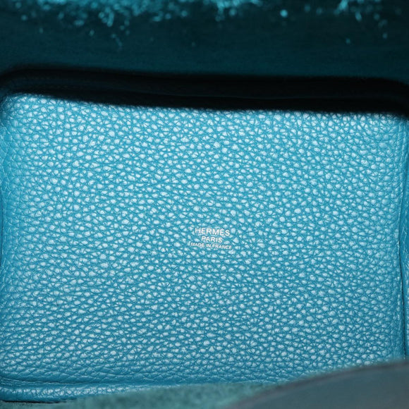 HERMES Picotin Rock 18 PM Hand Bag Taurillon Clemence Blue Green Auth 27689SM