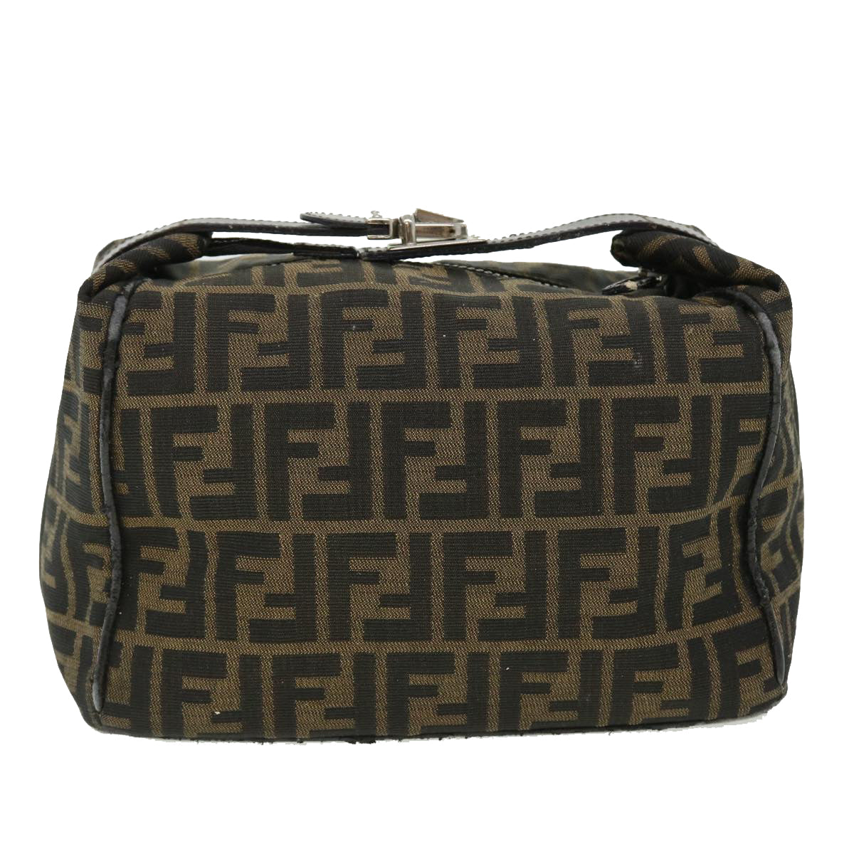 FENDI Zucca Canvas Hand Bag Nylon Black Brown Auth yk6887B - 0