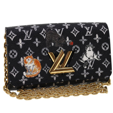LOUIS VUITTON Monogram Cat Portefeuille Twist Chain Wallet M63888 Auth ar6463SM