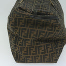 FENDI Zucca Canvas Boston Bag Brown Black Auth yk8493-3