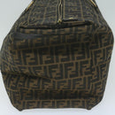 FENDI Zucca Canvas Boston Bag Brown Black Auth yk8493-4