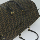 FENDI Zucca Canvas Boston Bag Brown Black Auth yk8493-5