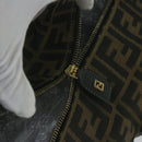 FENDI Zucca Canvas Boston Bag Brown Black Auth yk8493-6