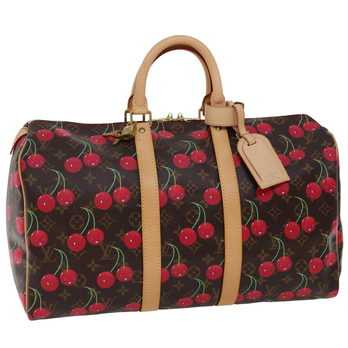 LOUIS VUITTON Monogram Cherry Keepall 45 Boston Bag M95011 LV Auth 28992A