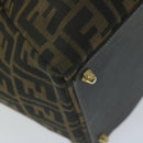 FENDI Zucca Canvas Boston Bag Brown Black Auth yk8493-15