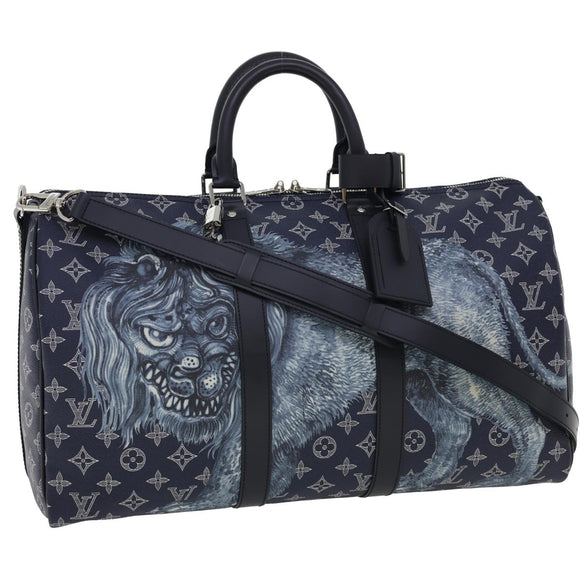LOUIS VUITTON Monogram savanna Keepall Bandouliere 45 Boston M54129 Auth 33473S