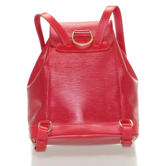 LOUIS VUITTON Epi Montsouris MM Backpack Red LV Auth am2389sS