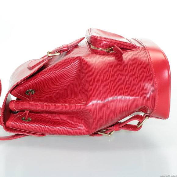 LOUIS VUITTON Epi Montsouris MM Backpack Red LV Auth am2389sS