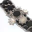 CHANEL Bangle Bracelet Metal Black CC Auth am1441sSA-6