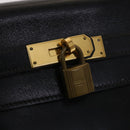 HERMES Kelly 32 Hand Bag Leather Black Auth ni110A-18