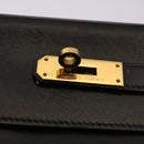 HERMES Kelly 32 Hand Bag Leather Black Auth ni110A-19