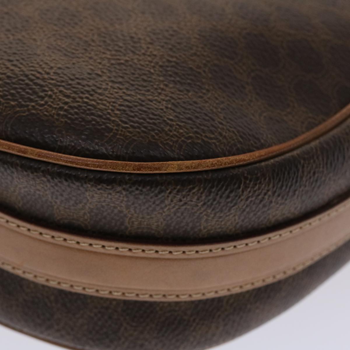 CELINE Macadam Canvas Shoulder Bag PVC Leather Brown Auth rd4009