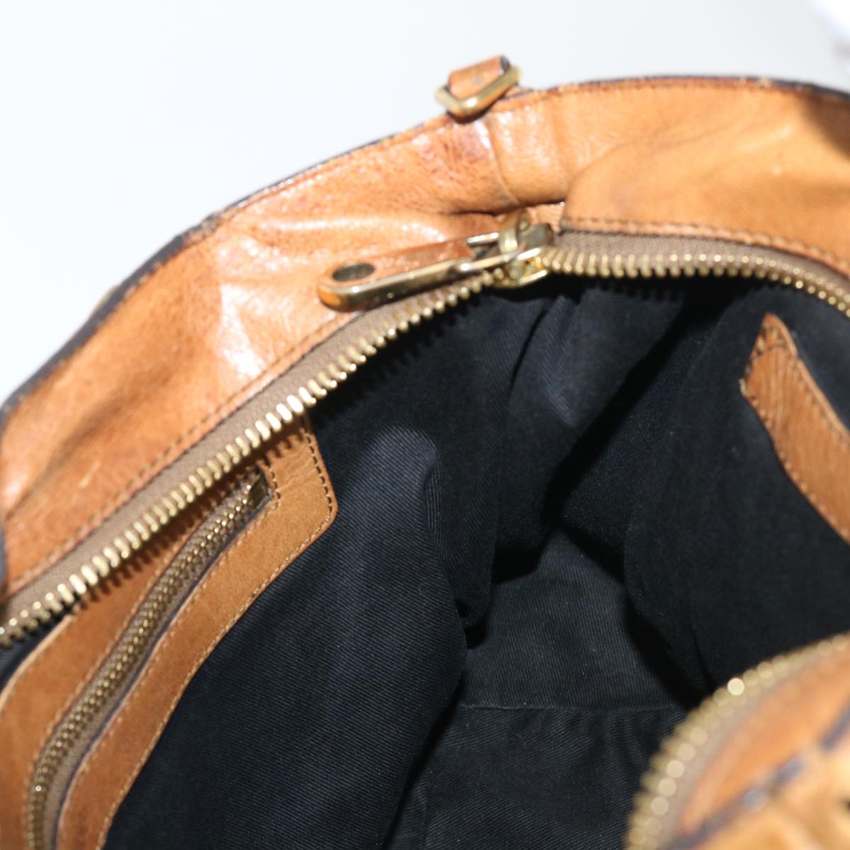 Chloe Etel Hand Bag Leather 2way Brown 01-11-50 Auth yb263