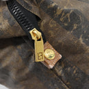 FENDI Pecan Canvas Pouch Shoulder Bag Coated Canvas 2Set Brown Black Auth ti1034-13