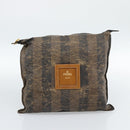 FENDI Pecan Canvas Pouch Shoulder Bag Coated Canvas 2Set Brown Black Auth ti1034-17