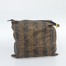 FENDI Pecan Canvas Pouch Shoulder Bag Coated Canvas 2Set Brown Black Auth ti1034-18