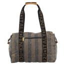 FENDI Pecan Canvas Pouch Shoulder Bag Coated Canvas 2Set Brown Black Auth ti1034-2