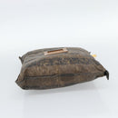 FENDI Pecan Canvas Pouch Shoulder Bag Coated Canvas 2Set Brown Black Auth ti1034-20