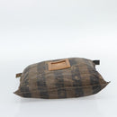 FENDI Pecan Canvas Pouch Shoulder Bag Coated Canvas 2Set Brown Black Auth ti1034-22