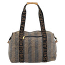 FENDI Pecan Canvas Pouch Shoulder Bag Coated Canvas 2Set Brown Black Auth ti1034-3