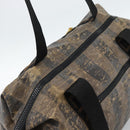 FENDI Pecan Canvas Pouch Shoulder Bag Coated Canvas 2Set Brown Black Auth ti1034-6
