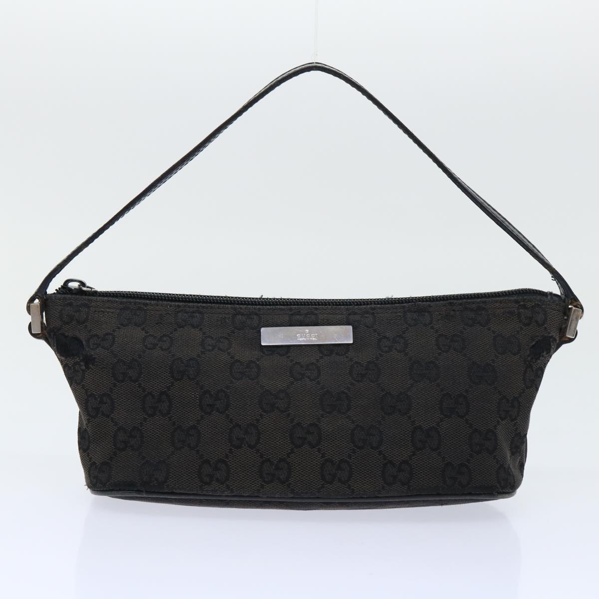 GUCCI GG Canvas Accessory Pouch 2Set Beige Black Auth ti1192