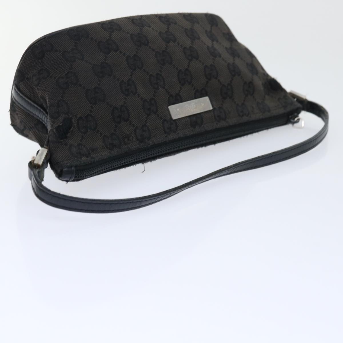 GUCCI GG Canvas Accessory Pouch 2Set Beige Black Auth ti1192