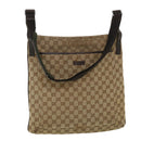 GUCCI GG Canvas Shoulder Bag Beige Brown 122791 Auth ti1206-1