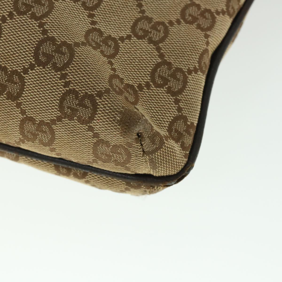 GUCCI GG Canvas Shoulder Bag Beige Brown 122791 Auth ti1206