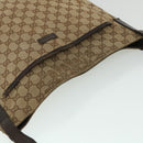GUCCI GG Canvas Shoulder Bag Beige Brown 122791 Auth ti1206-6