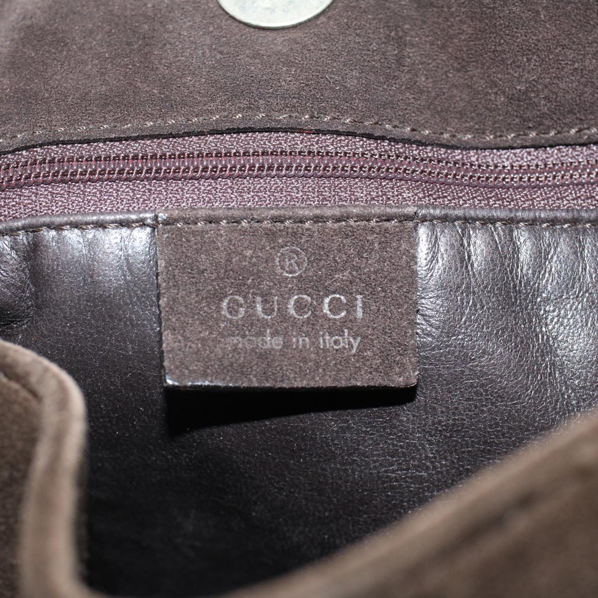 GUCCI Shoulder Bag Suede Brown 001 3167 Auth ti1225