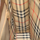 Burberrys Hand Bag Canvas Leather Brown Beige Auth ti1227-18