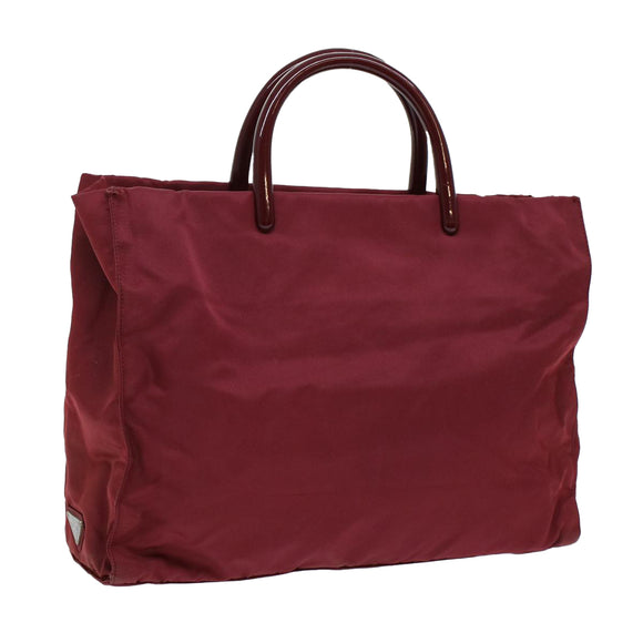 PRADA Hand Bag Nylon Red Auth ti1240