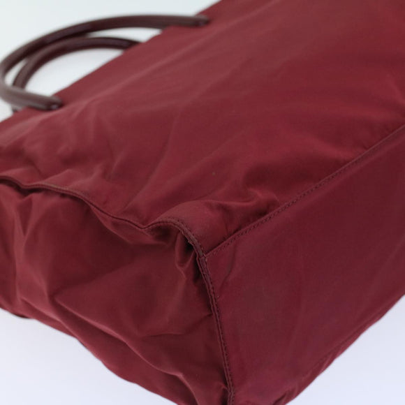 PRADA Hand Bag Nylon Red Auth ti1240
