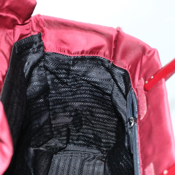 PRADA Hand Bag Nylon Red Auth ti1240