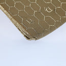 Christian Dior Honeycomb Canvas Chain Shoulder Bag Beige Auth ti1244-14