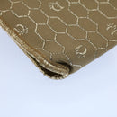 Christian Dior Honeycomb Canvas Chain Shoulder Bag Beige Auth ti1244-16