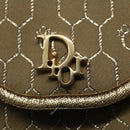 Christian Dior Honeycomb Canvas Chain Shoulder Bag Beige Auth ti1244-17