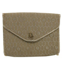 Christian Dior Honeycomb Canvas Chain Shoulder Bag Beige Auth ti1244-13