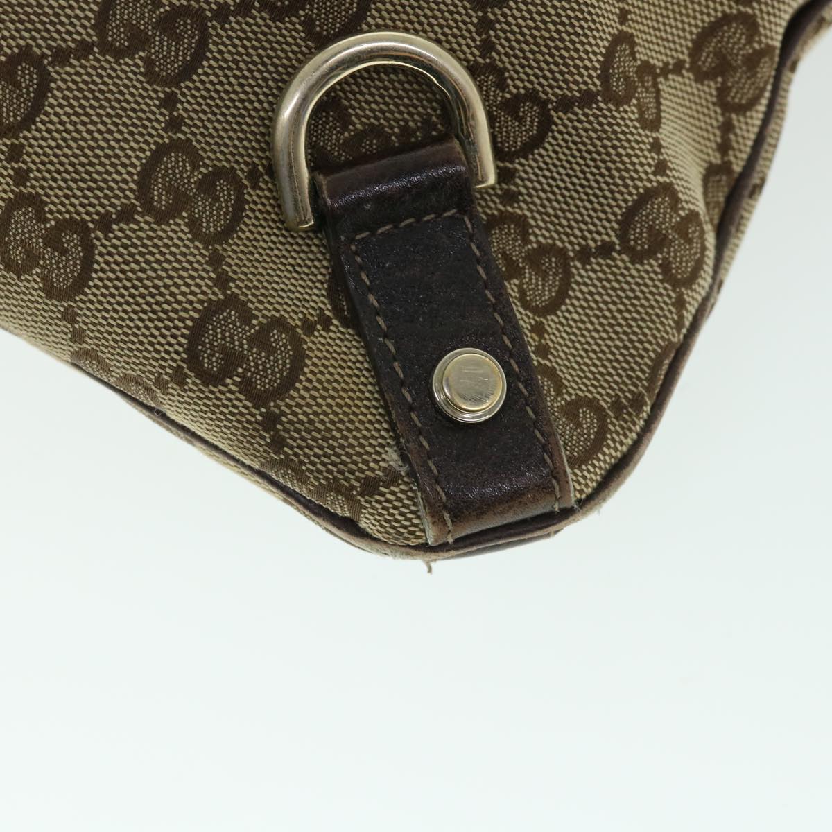 GUCCI GG Canvas Shoulder Bag Leather Beige Brown 2684 Auth ti1247