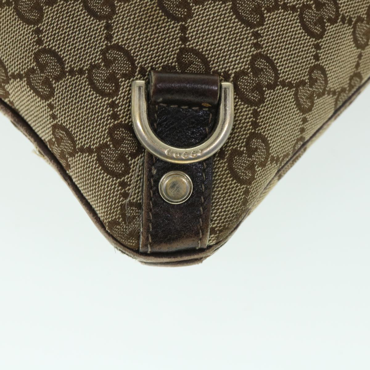 GUCCI GG Canvas Shoulder Bag Leather Beige Brown 2684 Auth ti1247