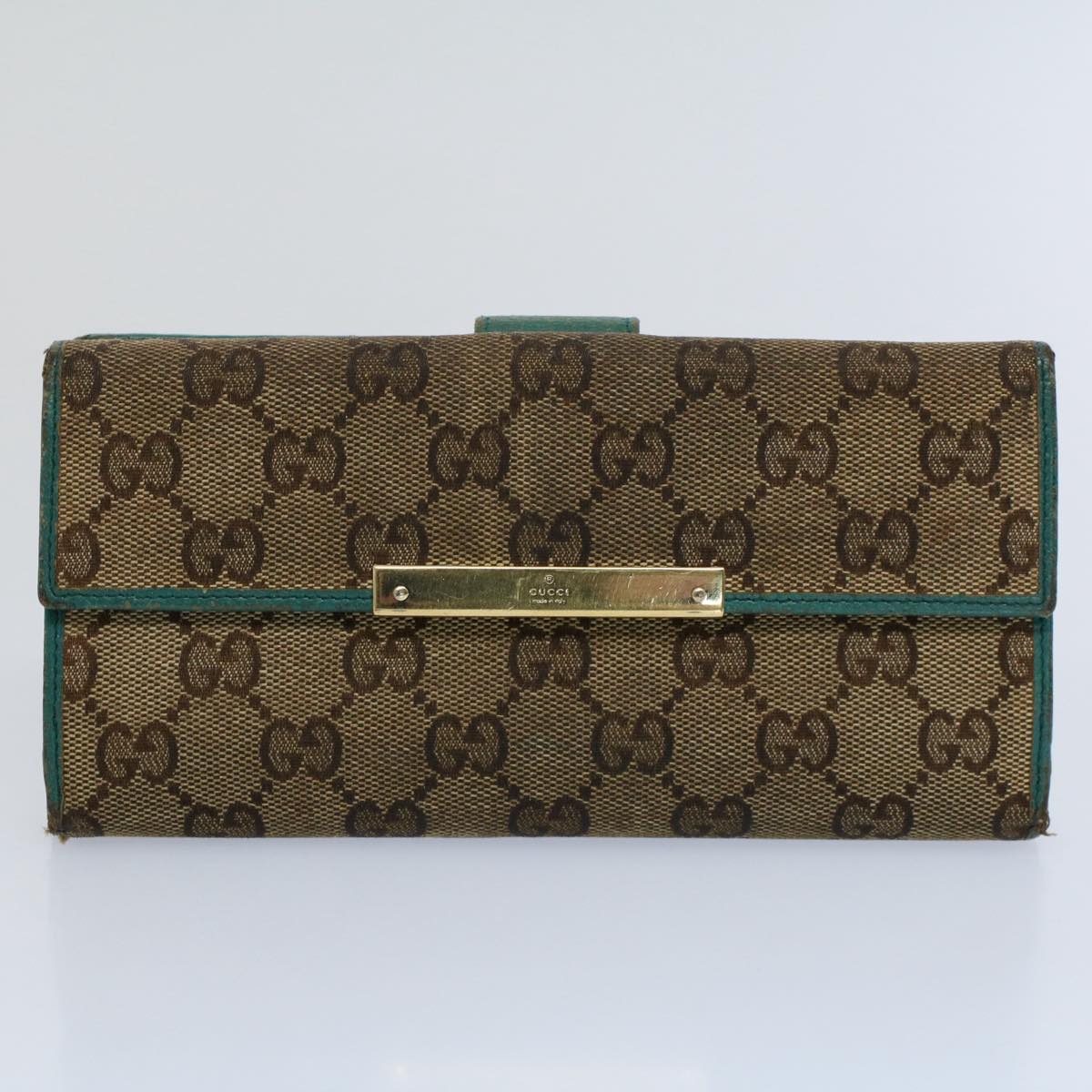 GUCCI GG Canvas Wallet Leather Canvas 7Set Beige Auth ti1256