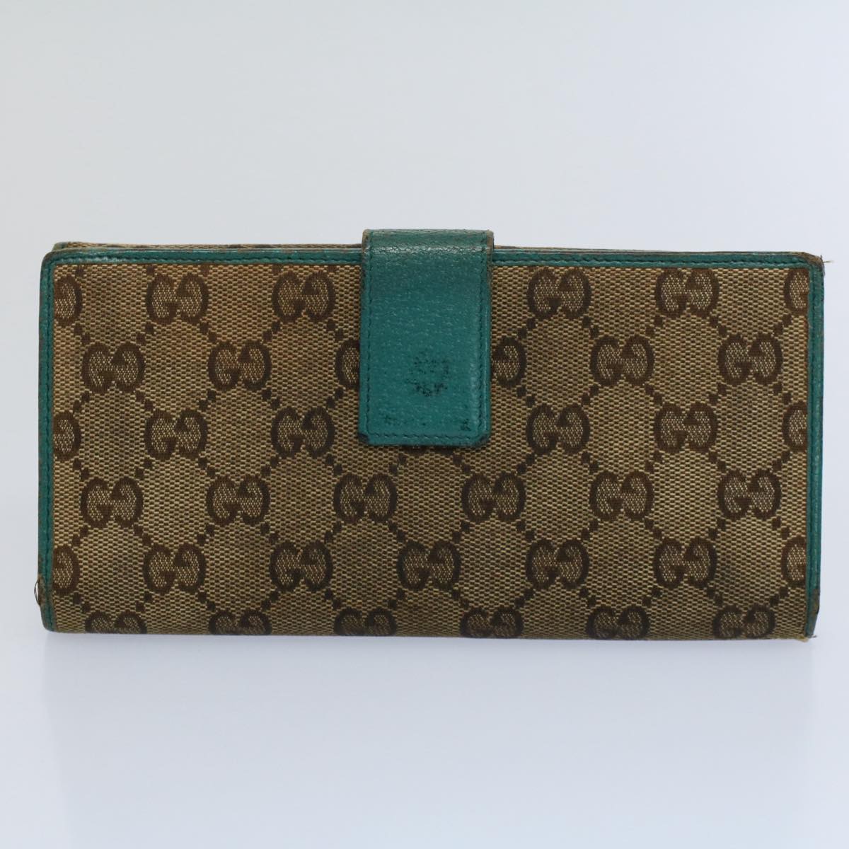 GUCCI GG Canvas Wallet Leather Canvas 7Set Beige Auth ti1256