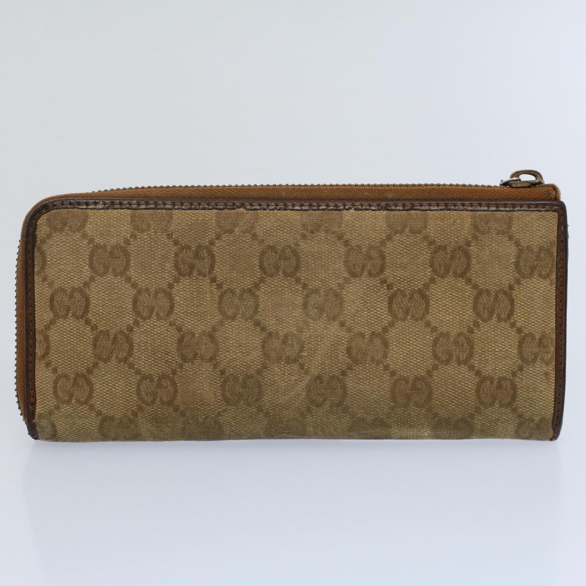 GUCCI GG Canvas Wallet Leather Canvas 7Set Beige Auth ti1256